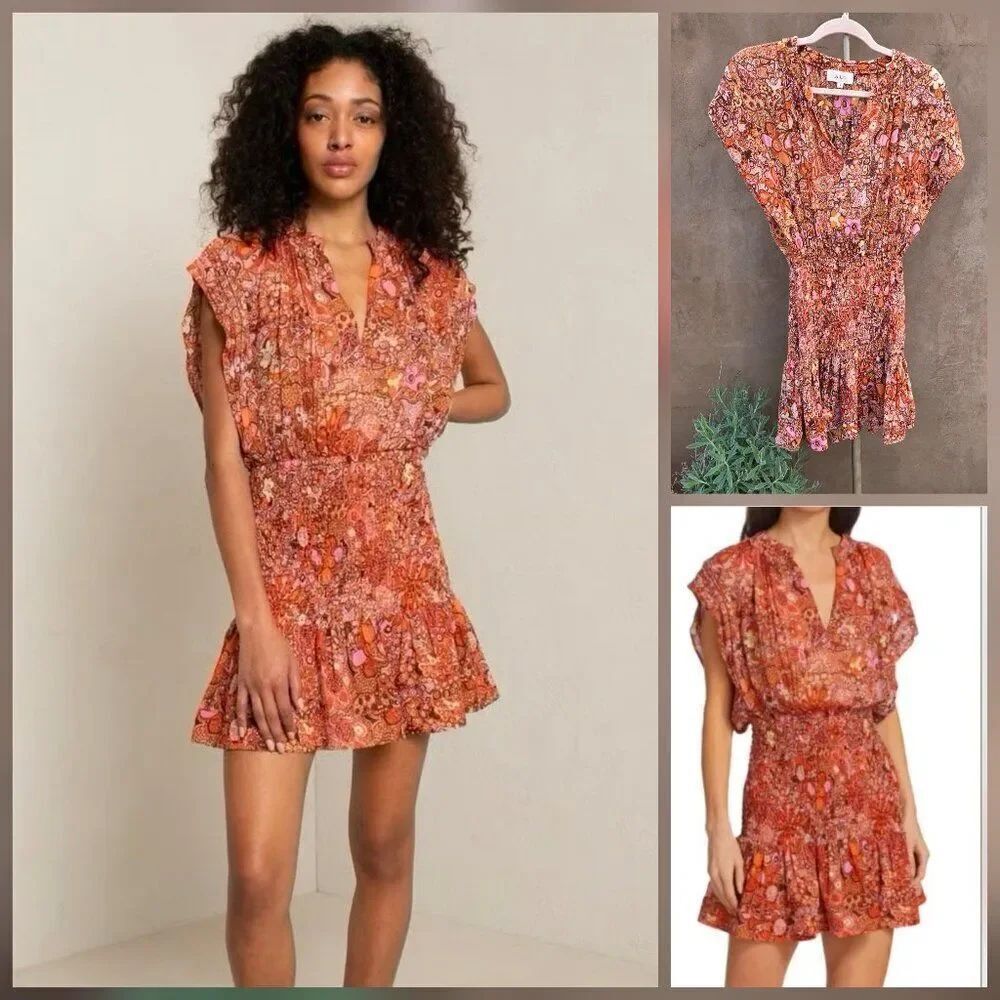 A.l.C. Carly shirred flouncyâdress